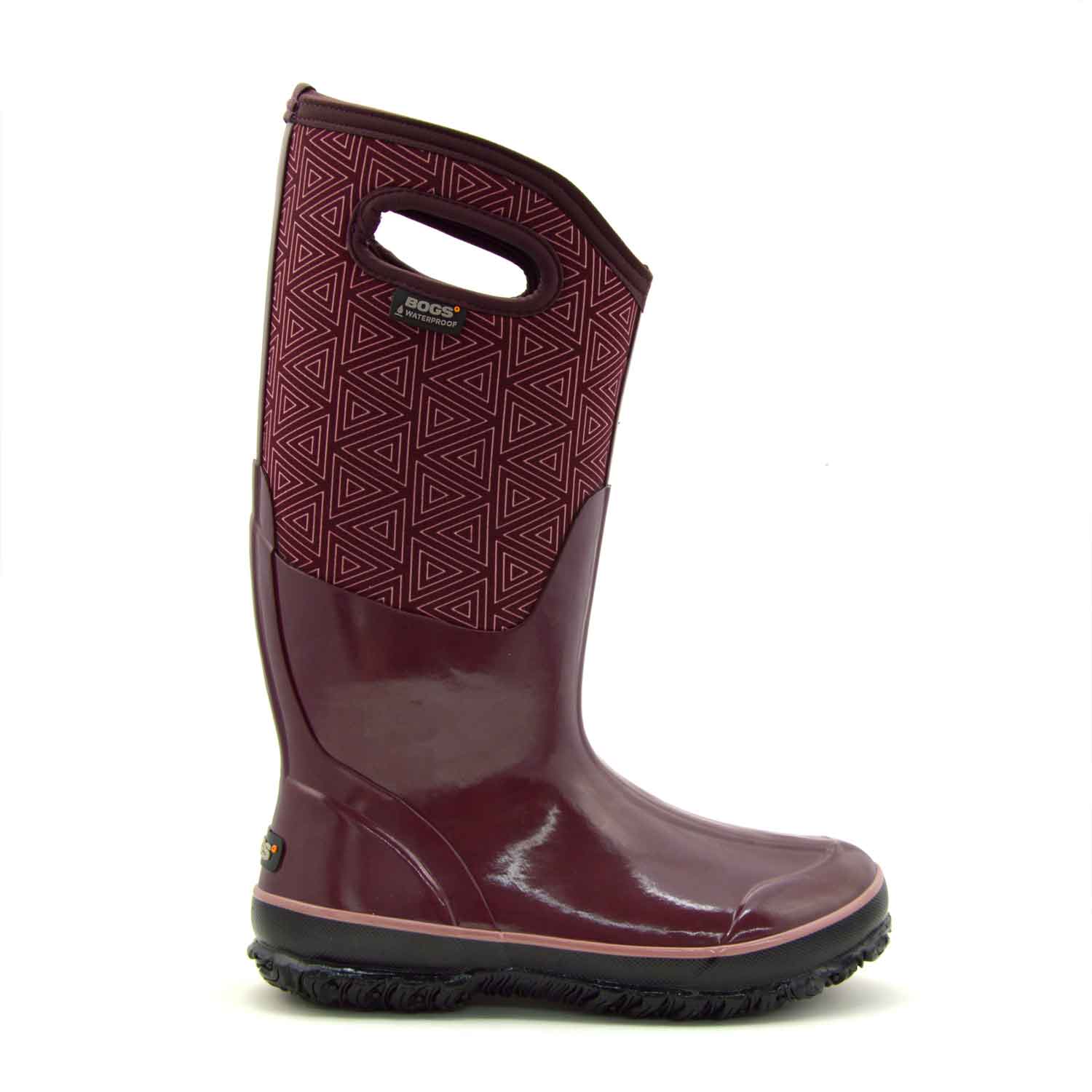 Classic High Triangles Plum Gumboots 2 | Wellies Online