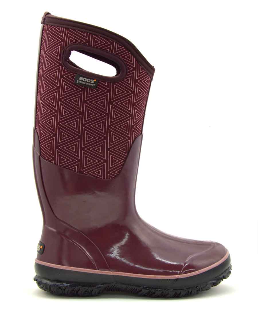 Classic High Triangles Plum Gumboots 1 | Wellies Online