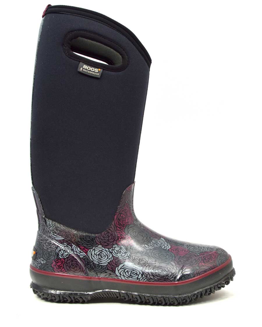 Classic Rosey Tall Black Gumboots 1 | Wellies Online