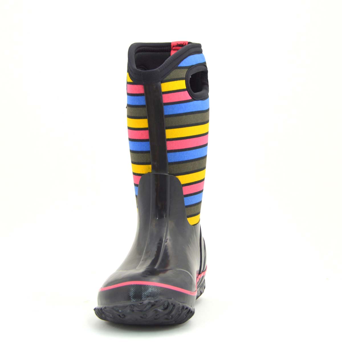 Classic Stripes Black Multi Kids Gumboots 9 | Wellies Online