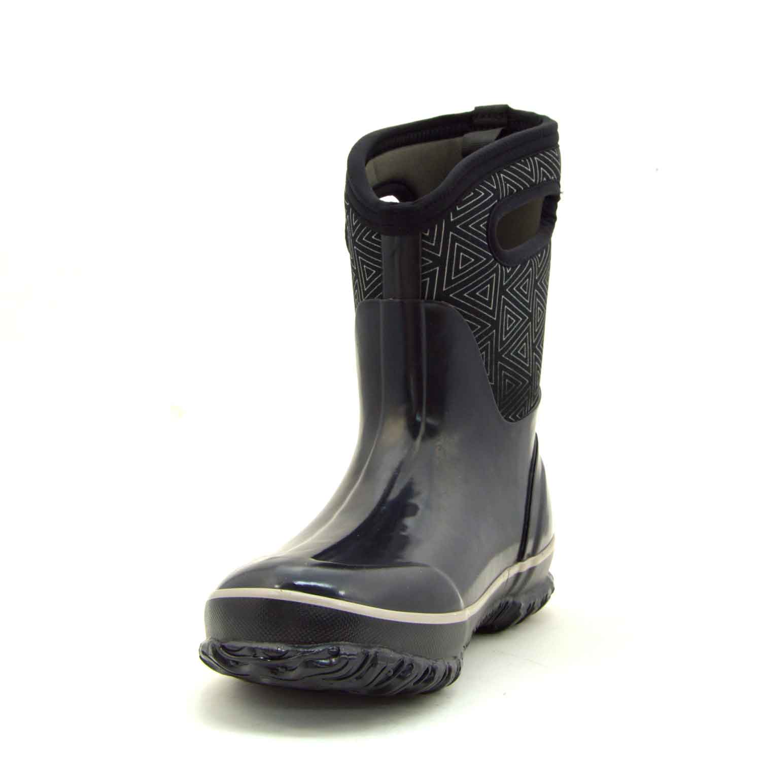 Classic Triangles Mid Black Gumboots 10 | Wellies Online