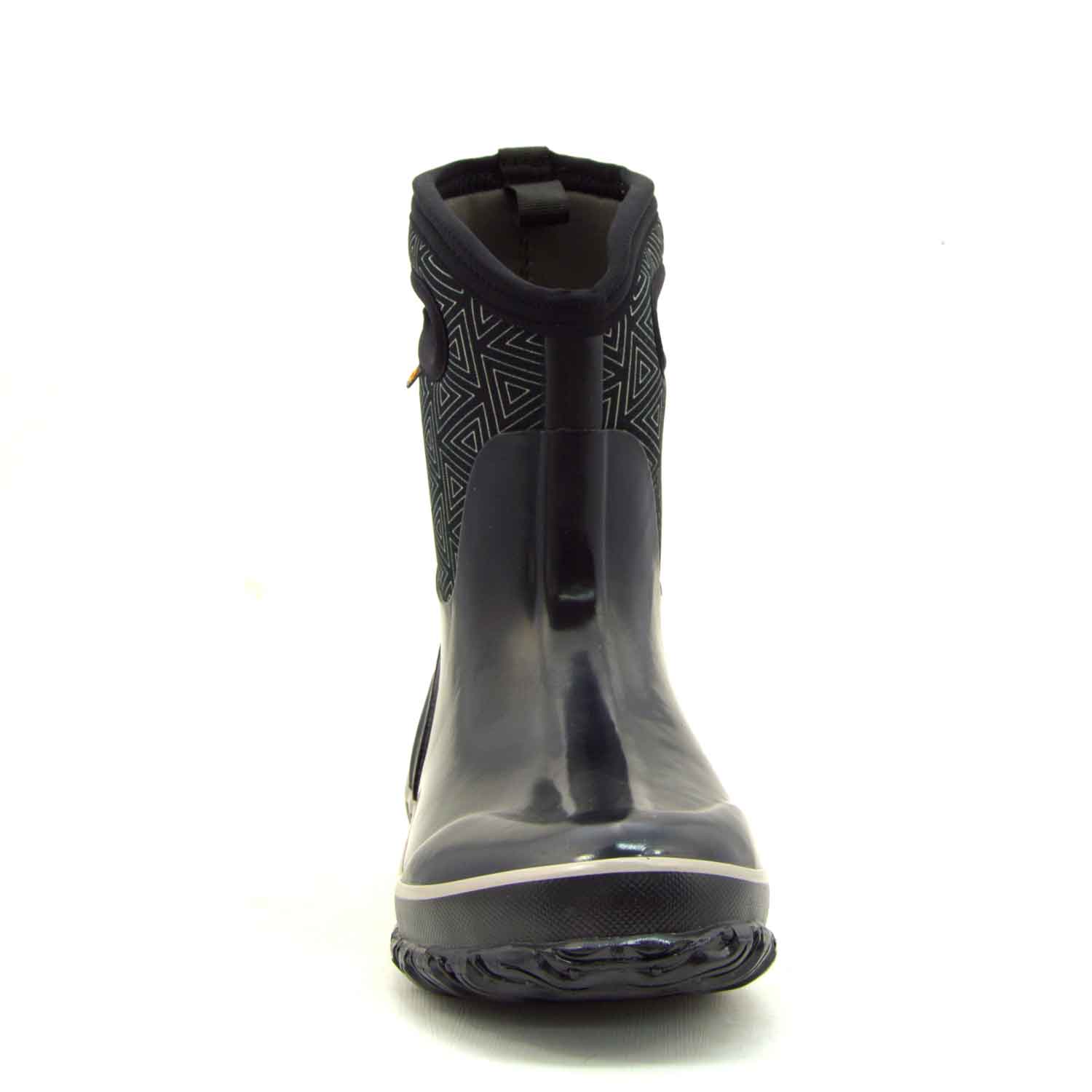 Classic Triangles Mid Black Gumboots 8 | Wellies Online