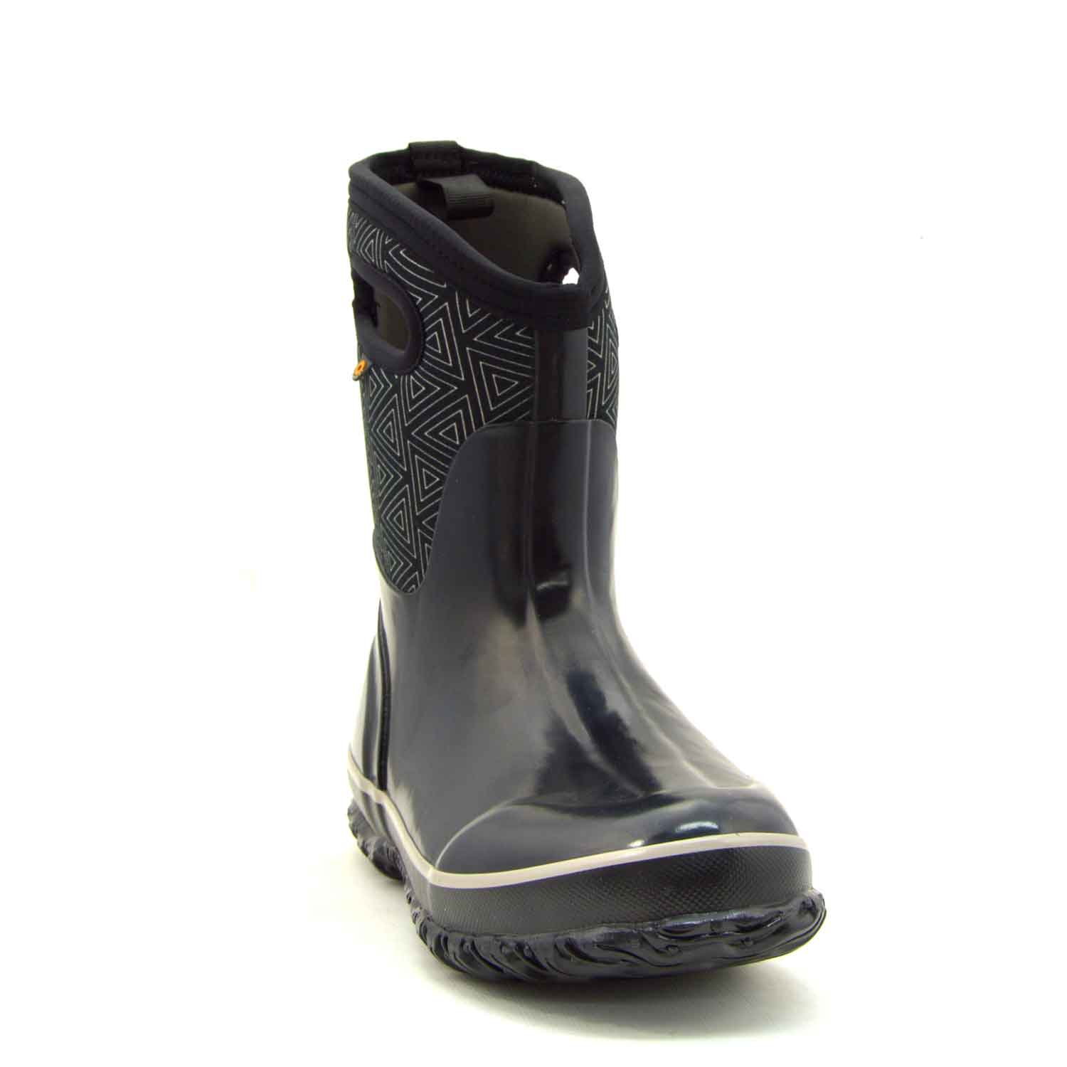 Classic Triangles Mid Black Gumboots 7 | Wellies Online