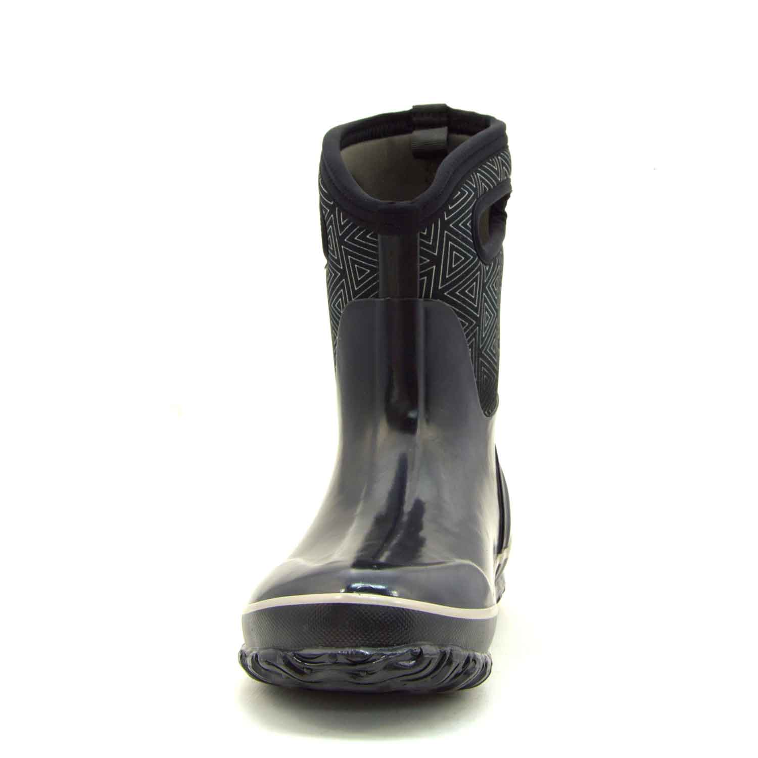 Classic Triangles Mid Black Gumboots 9 | Wellies Online