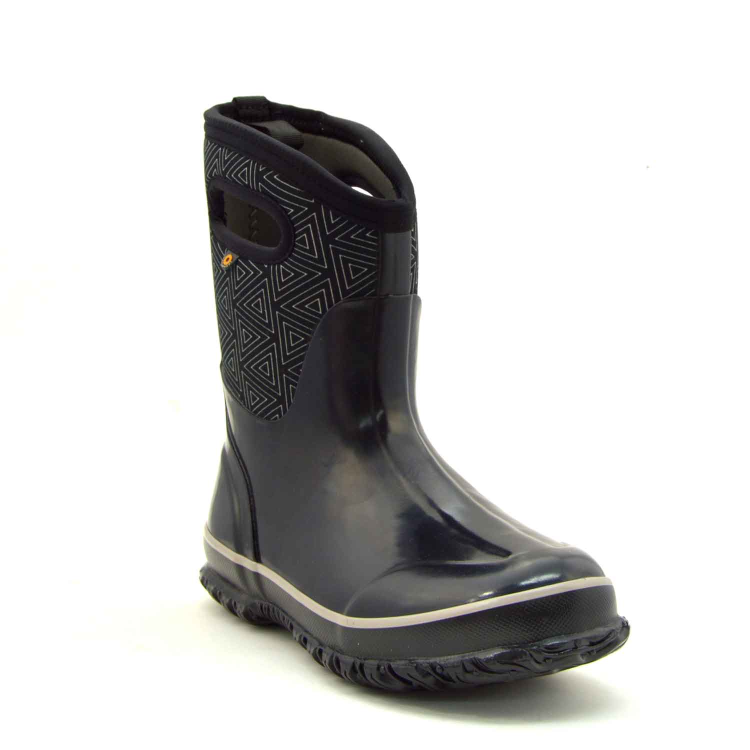 Classic Triangles Mid Black Gumboots 6 | Wellies Online