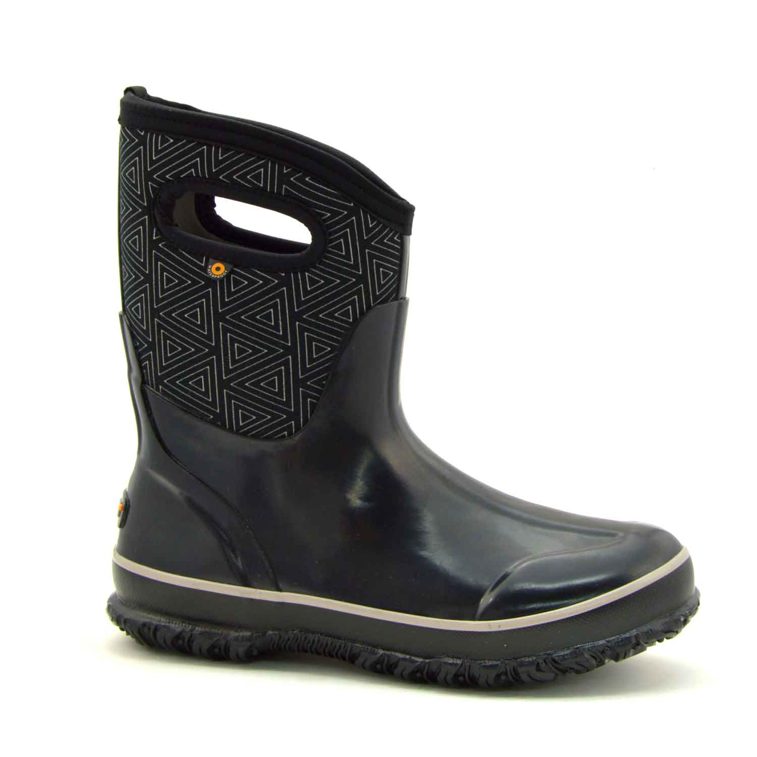 Classic Triangles Mid Black Gumboots 3 | Wellies Online