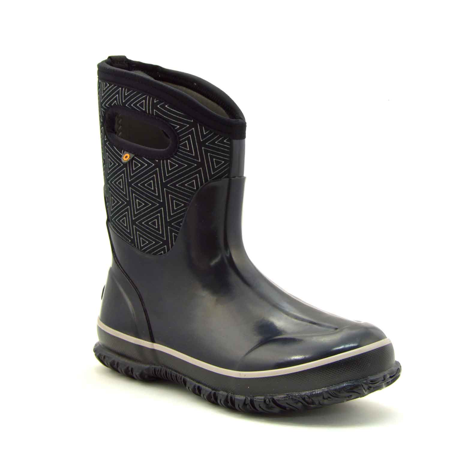 Classic Triangles Mid Black Gumboots 5 | Wellies Online