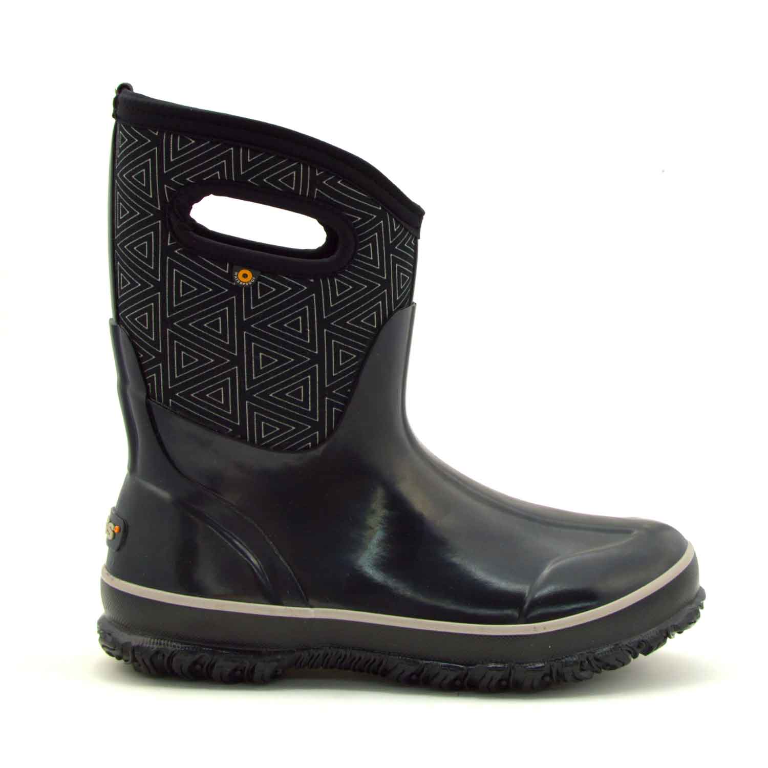 Classic Triangles Mid Black Gumboots 2 | Wellies Online