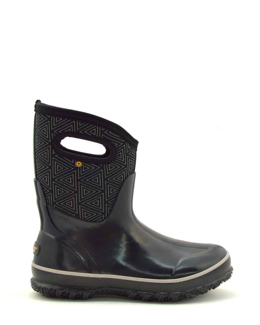 Classic Triangles Mid Black Gumboots 1 | Wellies Online