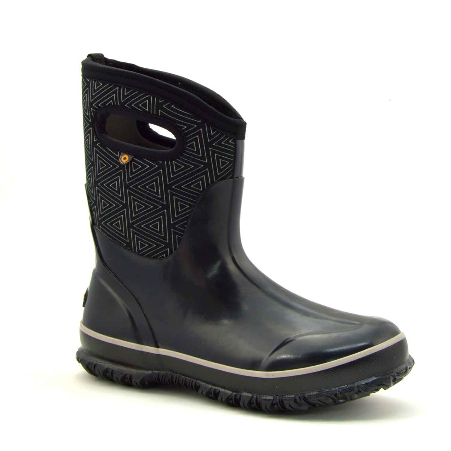 Classic Triangles Mid Black Gumboots 4 | Wellies Online