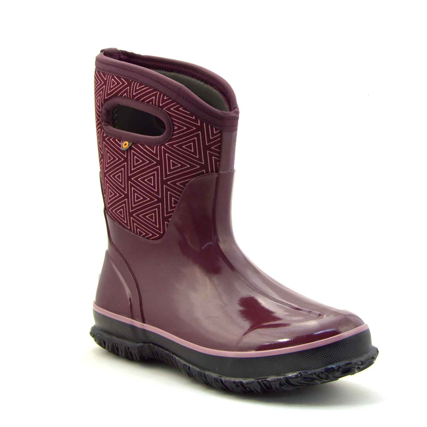 Classic Triangles Mid Plum Gumboots 5 | Wellies Online