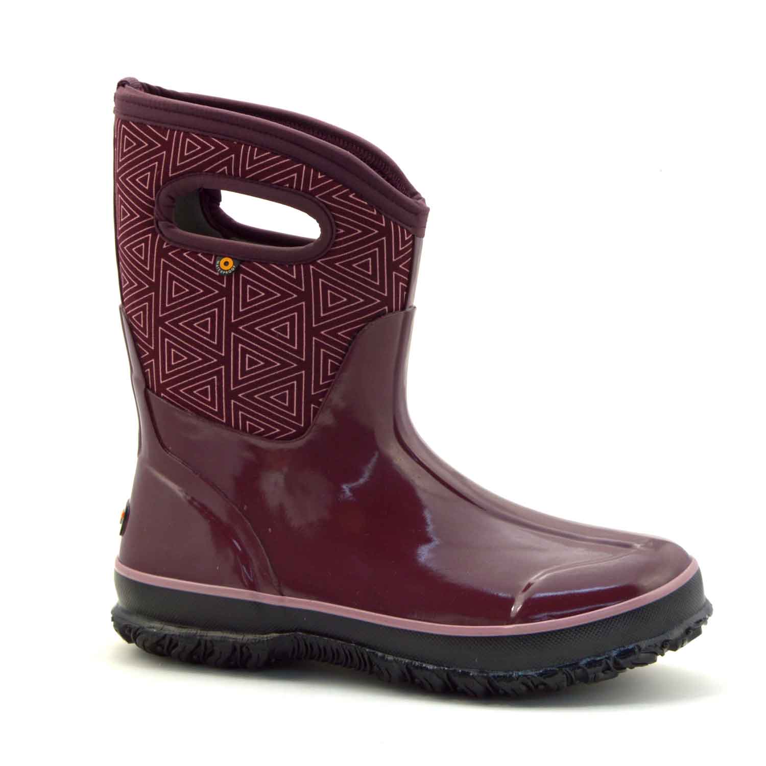 Classic Triangles Mid Plum Gumboots 3 | Wellies Online