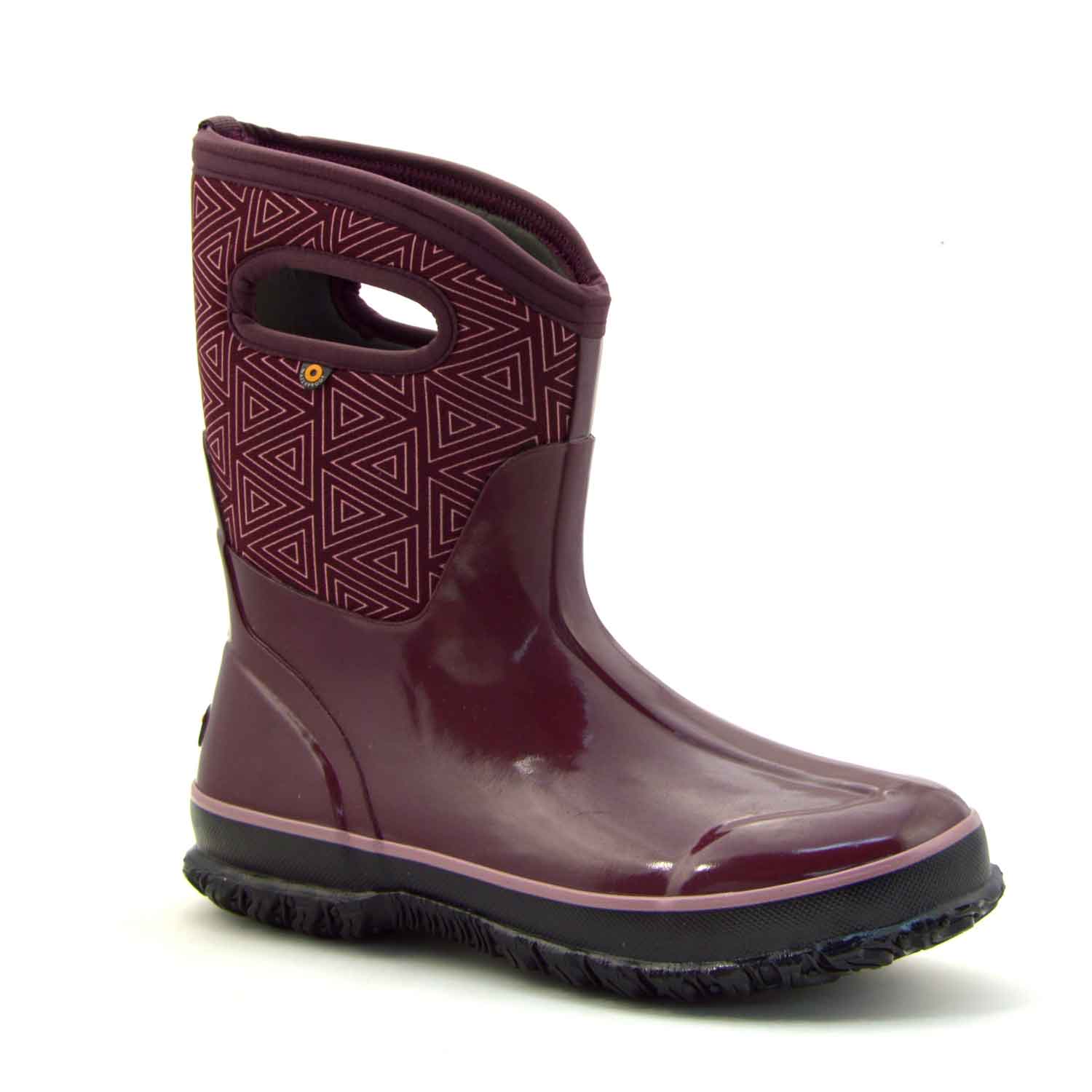 Classic Triangles Mid Plum Gumboots 4 | Wellies Online