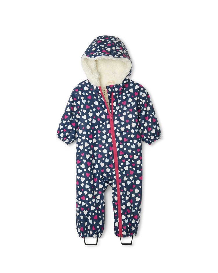 Confetti Hearts Sherpa Lined Colour Changing Baby Bundler 1 | Wellies Online