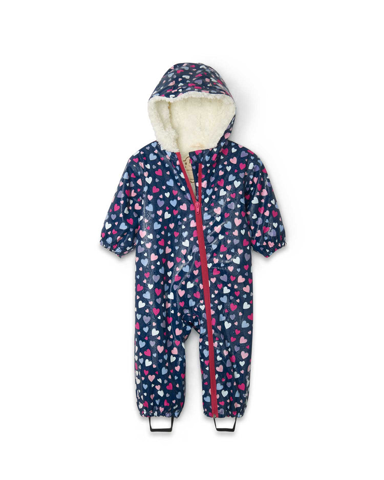 Confetti Hearts Sherpa Lined Colour Changing Baby Bundler 2 | Wellies Online