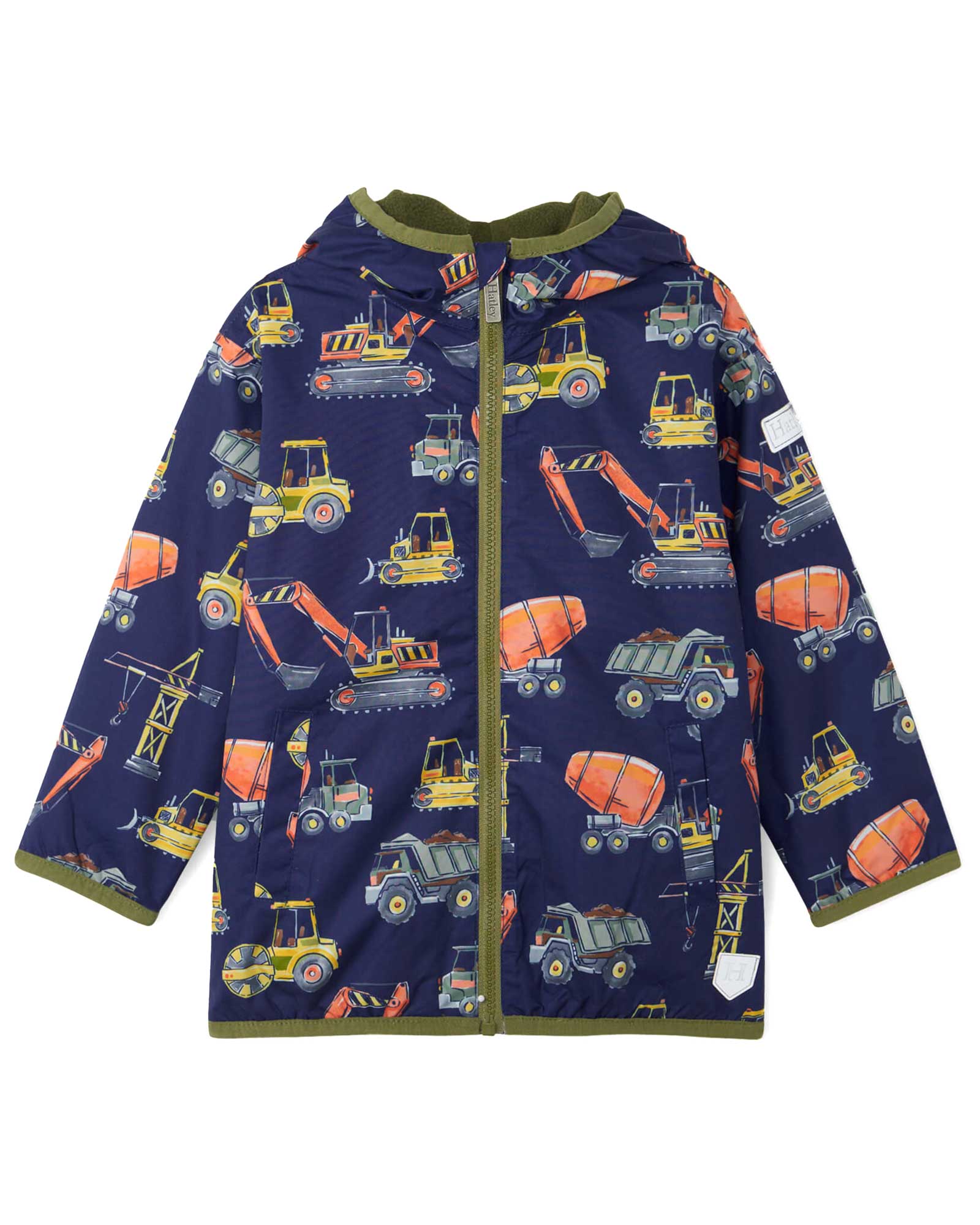 Construction Trucks Microfiber Rain Jacket