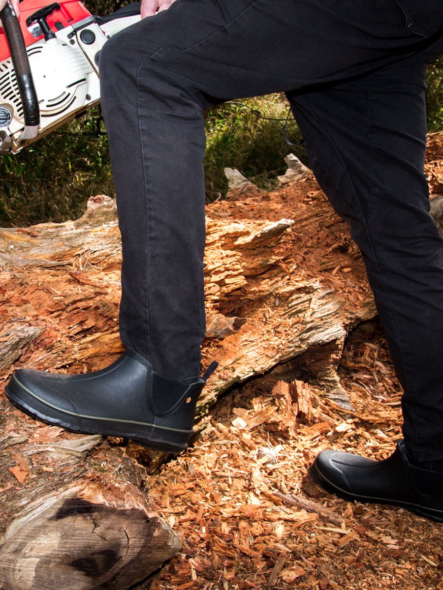 Digger Slip - On Ankle Gumboots Black 6 | Wellies Online