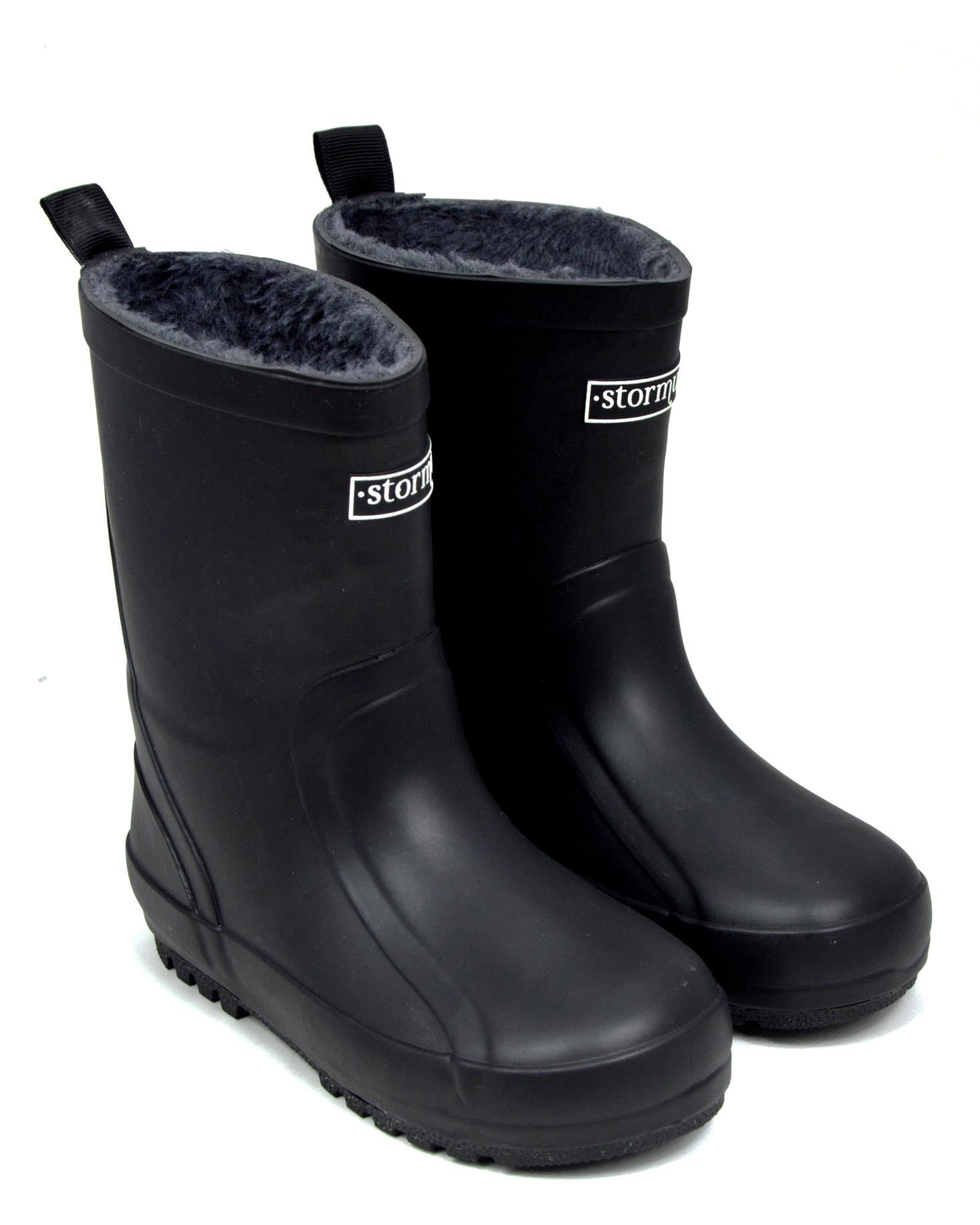 Fleeced Original II Black Kids Gumboots