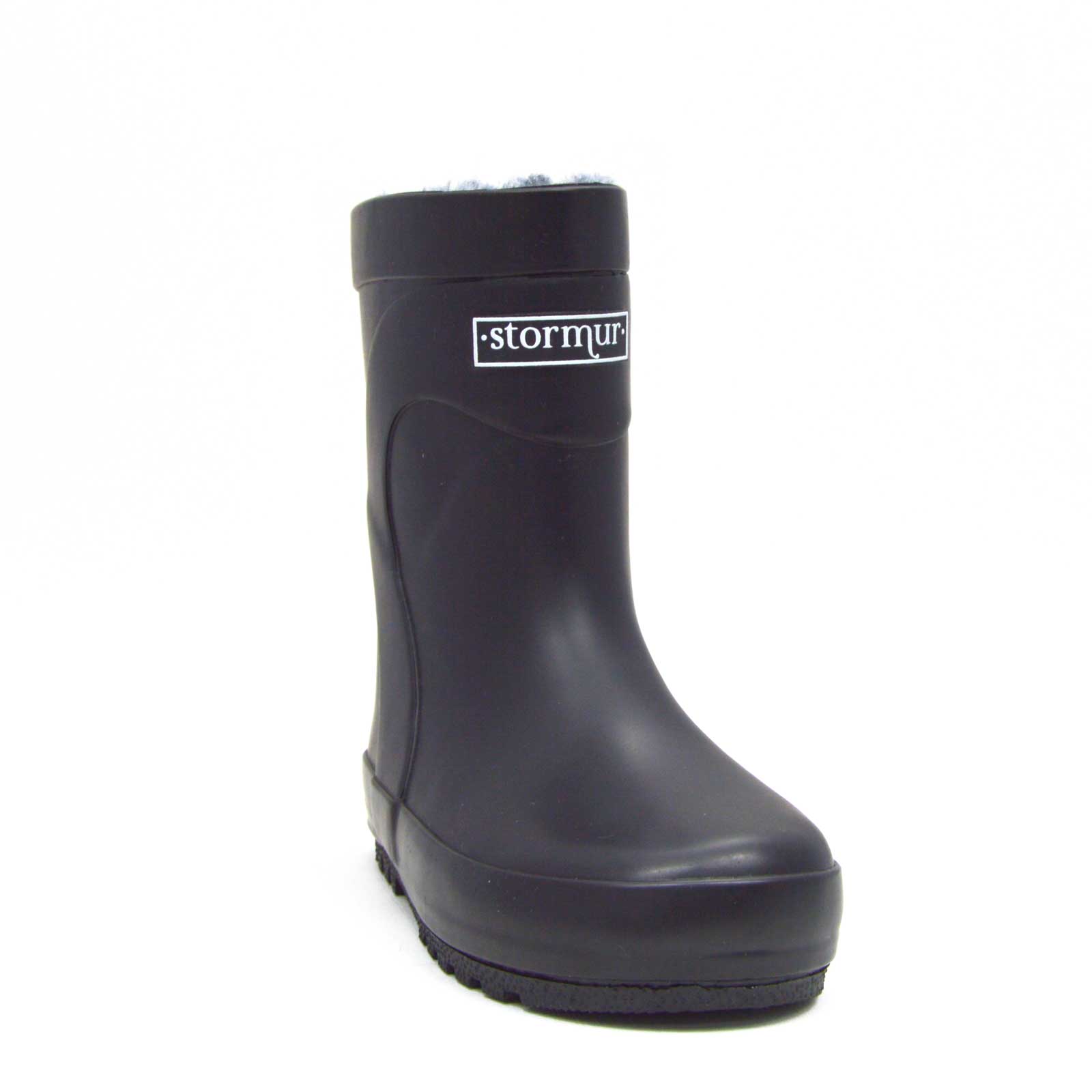 Fleeced Original Kids Gumboots Black 7 | Wellies Online