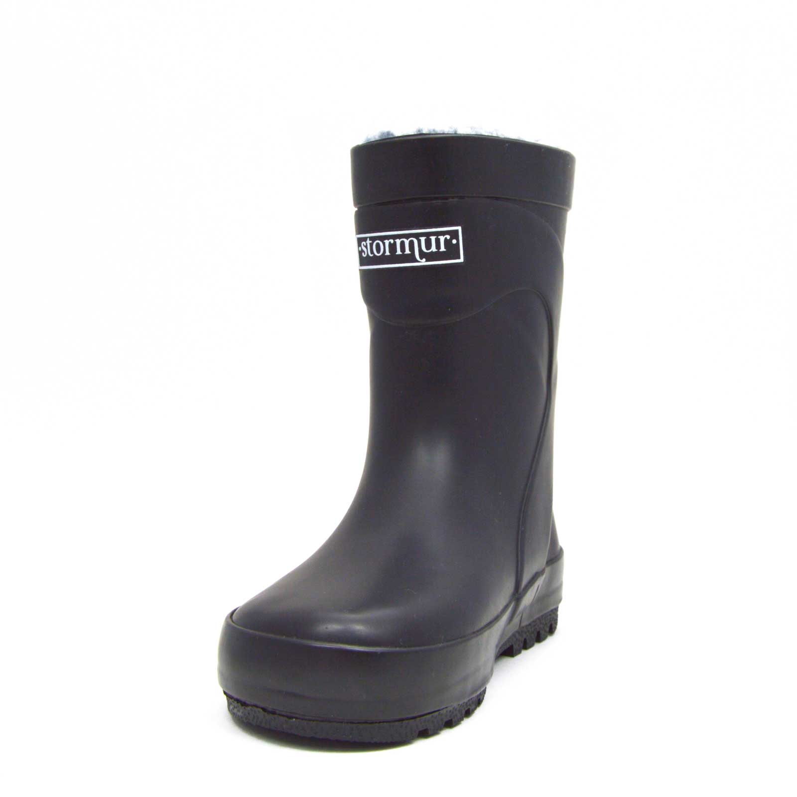 Fleeced Original Kids Gumboots Black 10 | Wellies Online