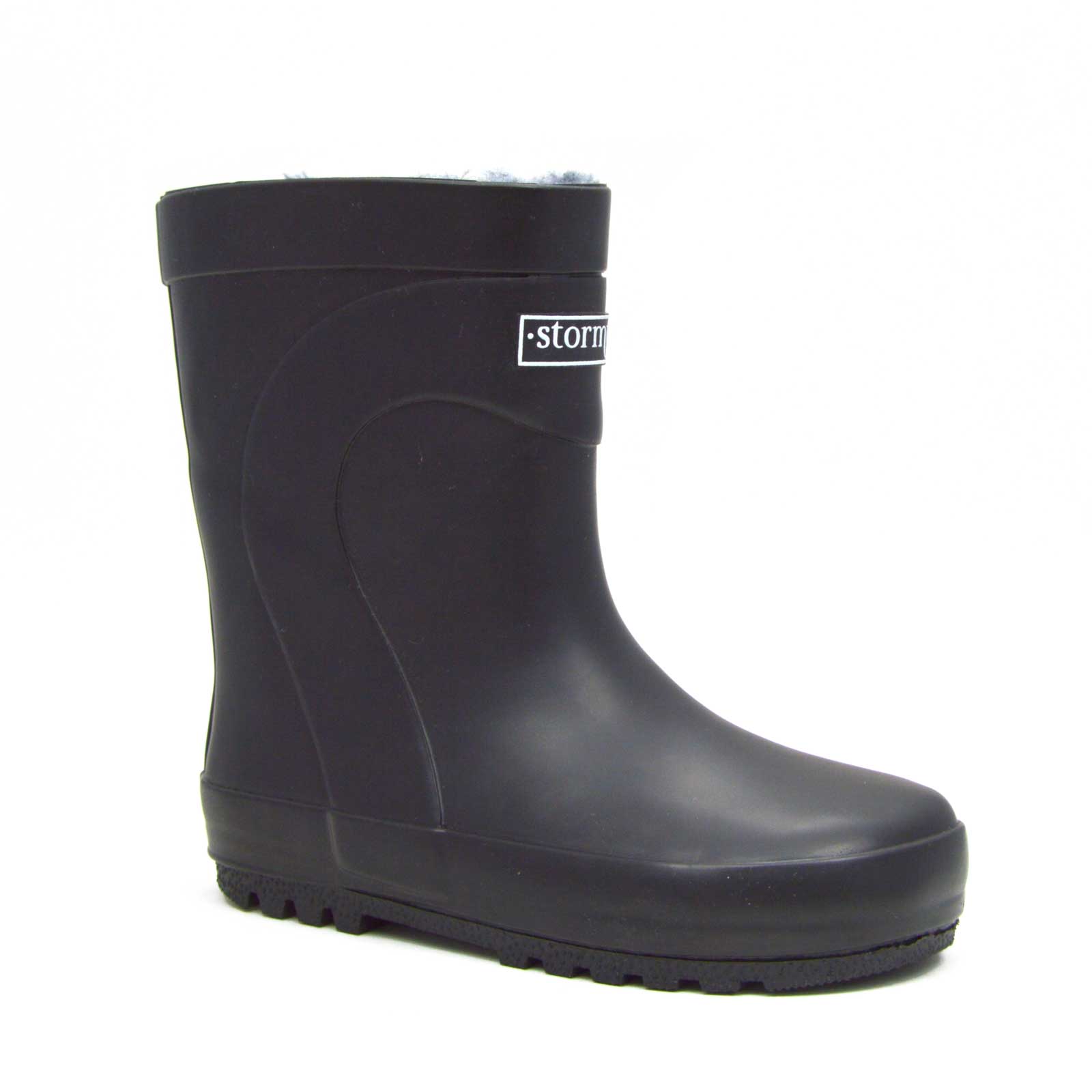 Fleeced Original Kids Gumboots Black 4 | Wellies Online