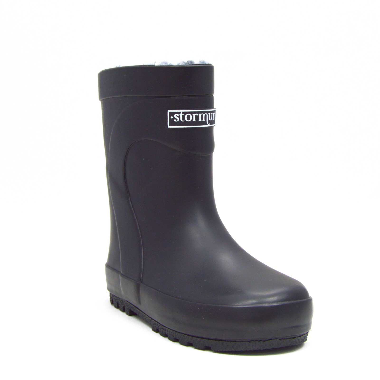 Fleeced Original Kids Gumboots Black 6 | Wellies Online
