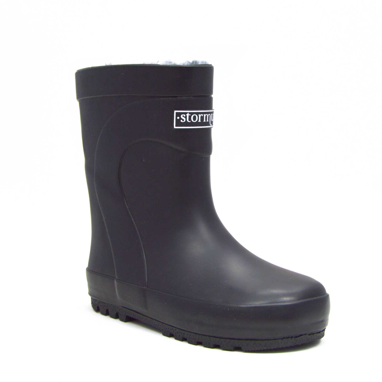 Fleeced Original Kids Gumboots Black 5 | Wellies Online