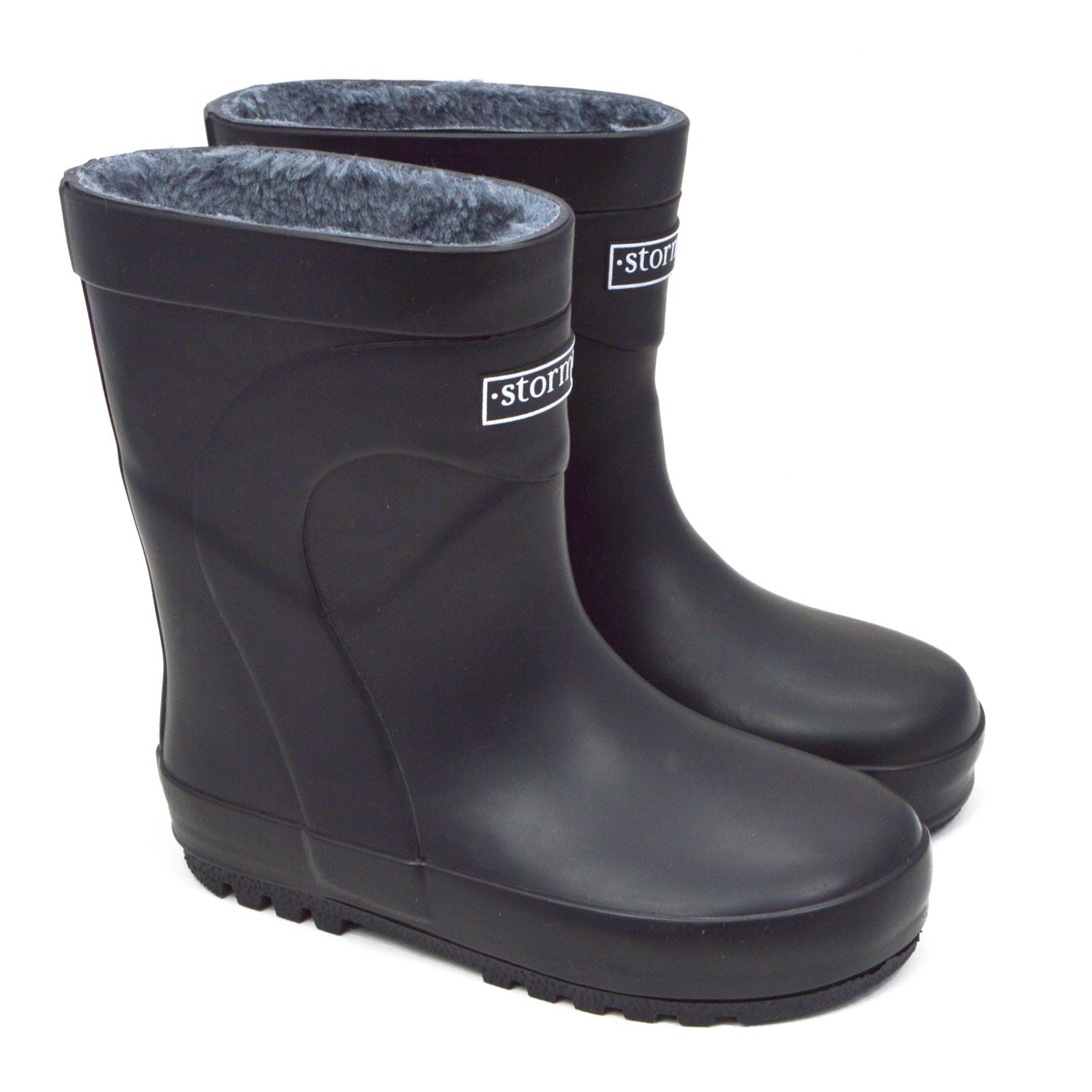 Fleeced Original Kids Gumboots Black 29 | Wellies Online