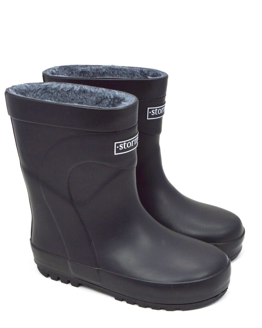 Fleeced Original Kids Gumboots Black 1 | Wellies Online