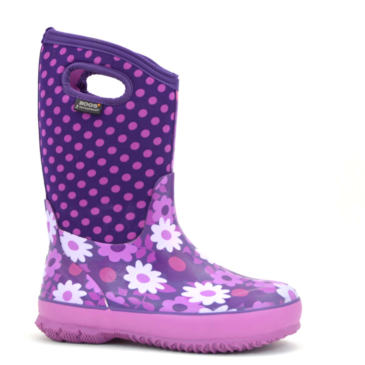 Flower Dot Plum Gumboots 3 | Wellies Online