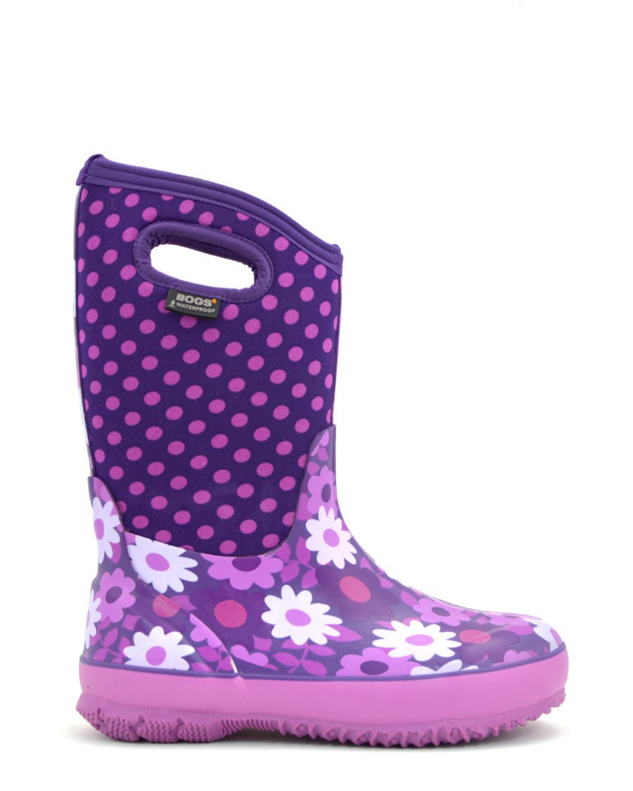 Flower Dot Plum Gumboots 1 | Wellies Online