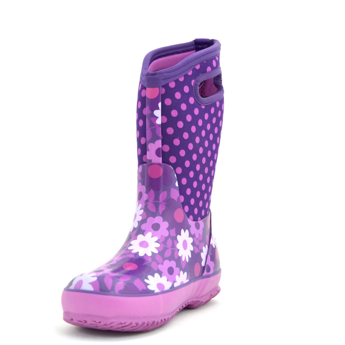 Flower Dot Plum Gumboots 10 | Wellies Online