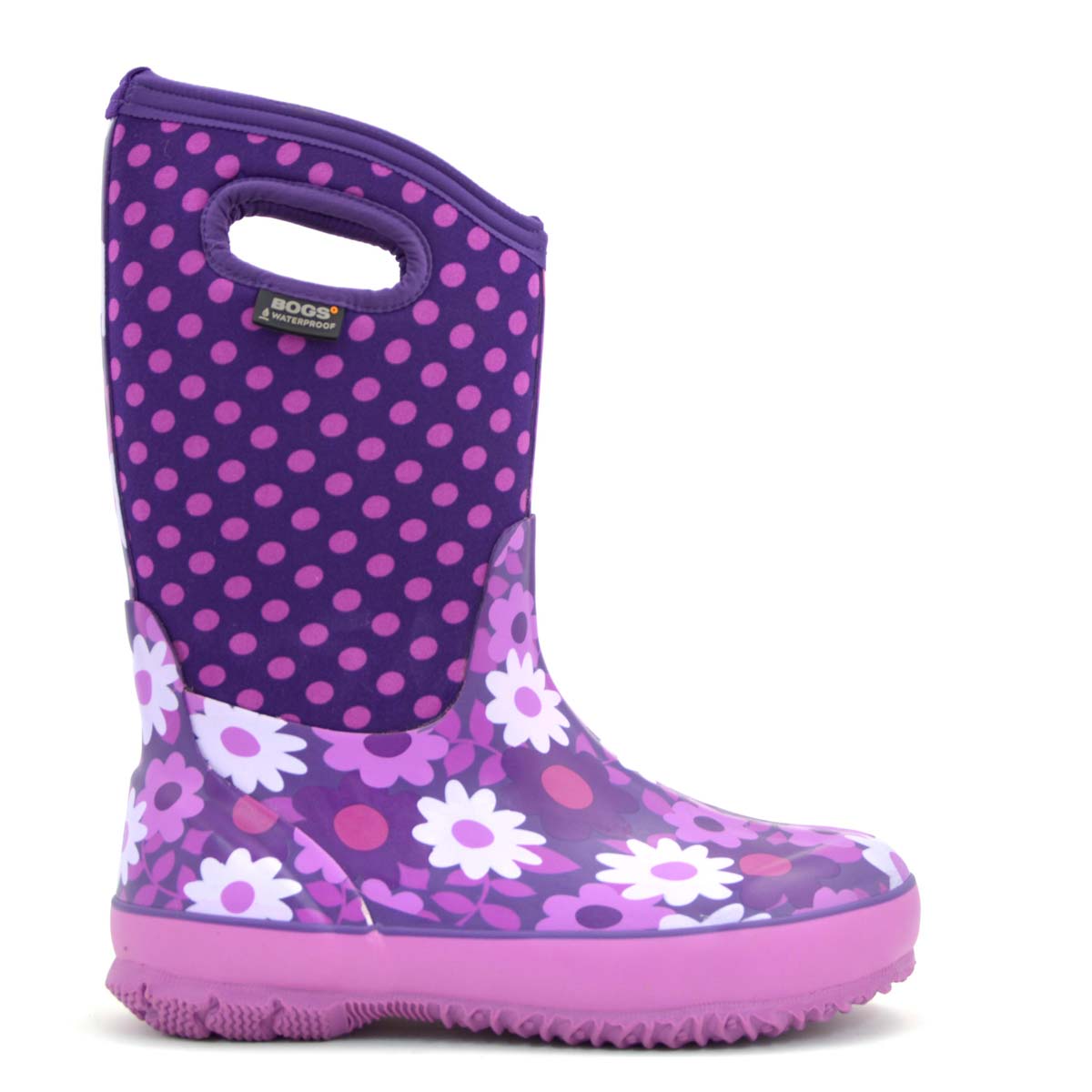 Flower Dot Plum Gumboots 2 | Wellies Online