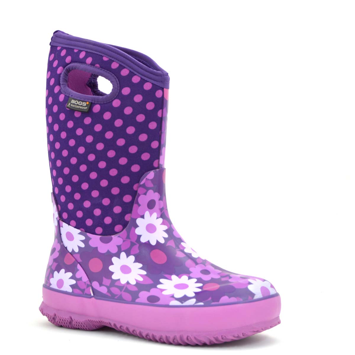 Flower Dot Plum Gumboots 4 | Wellies Online