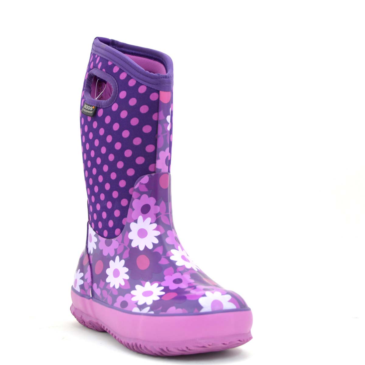 Flower Dot Plum Gumboots 6 | Wellies Online