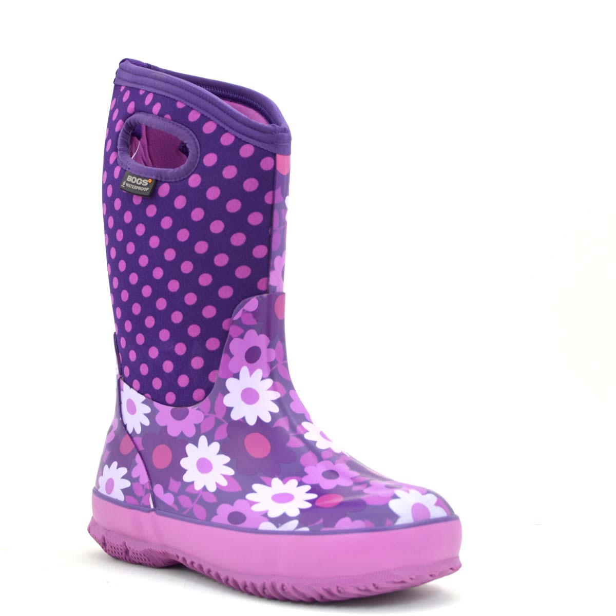Flower Dot Plum Gumboots 5 | Wellies Online