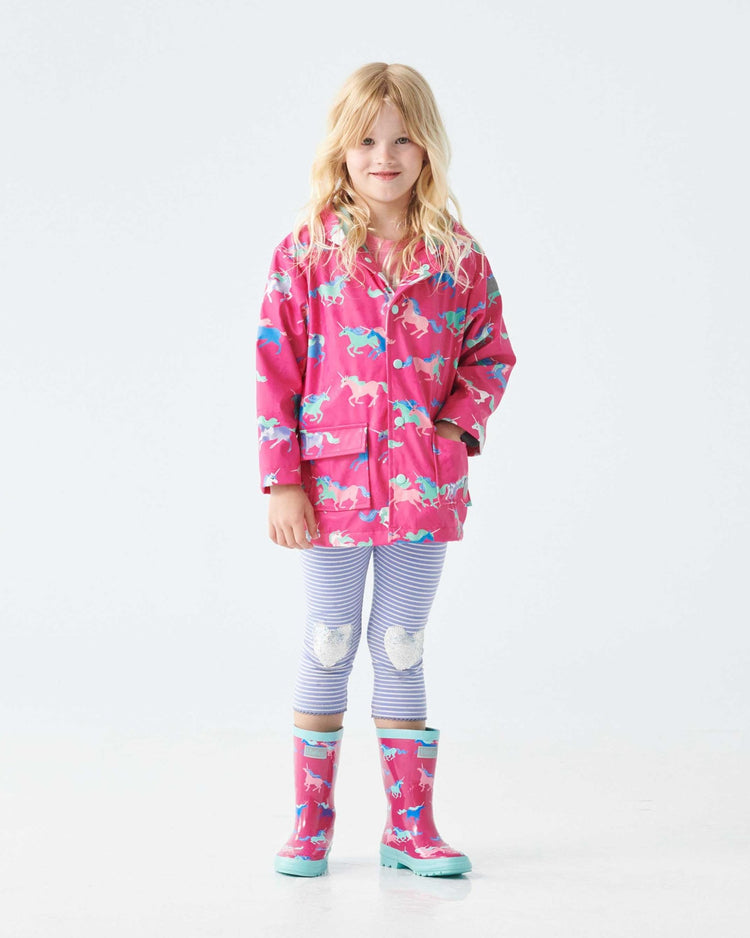 Frolicking Unicorns Colour Changing Raincoat 4 | Wellies Online