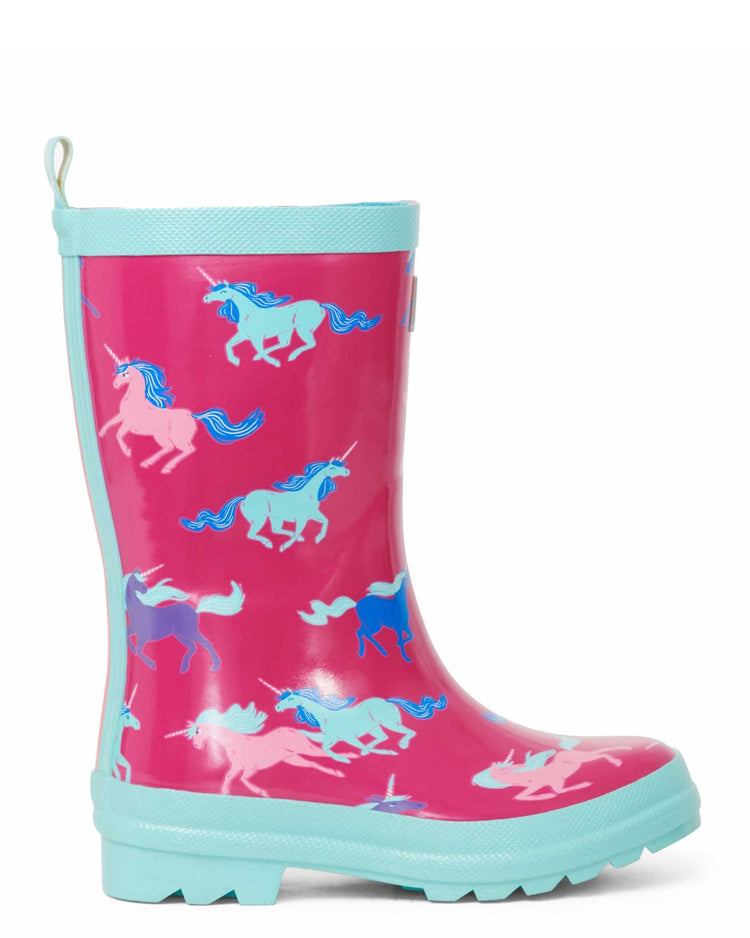 Frolicking Unicorns Shiny Gumboots 1 | Wellies Online