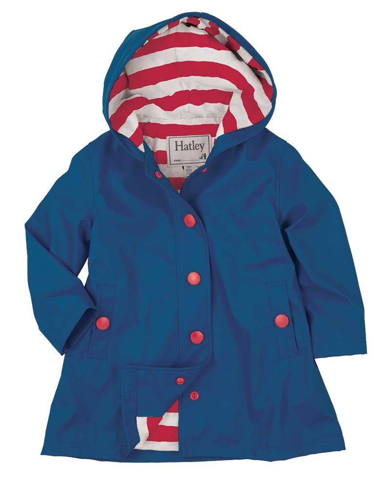 Hatley Girls Navy Splash Jacket 1 | Wellies Online