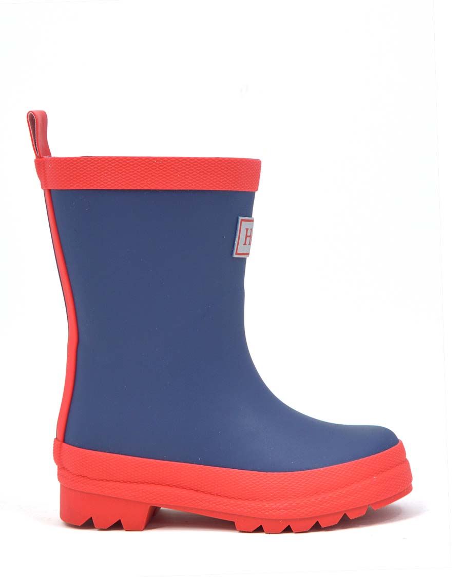Navy and Red Matte Gumboots