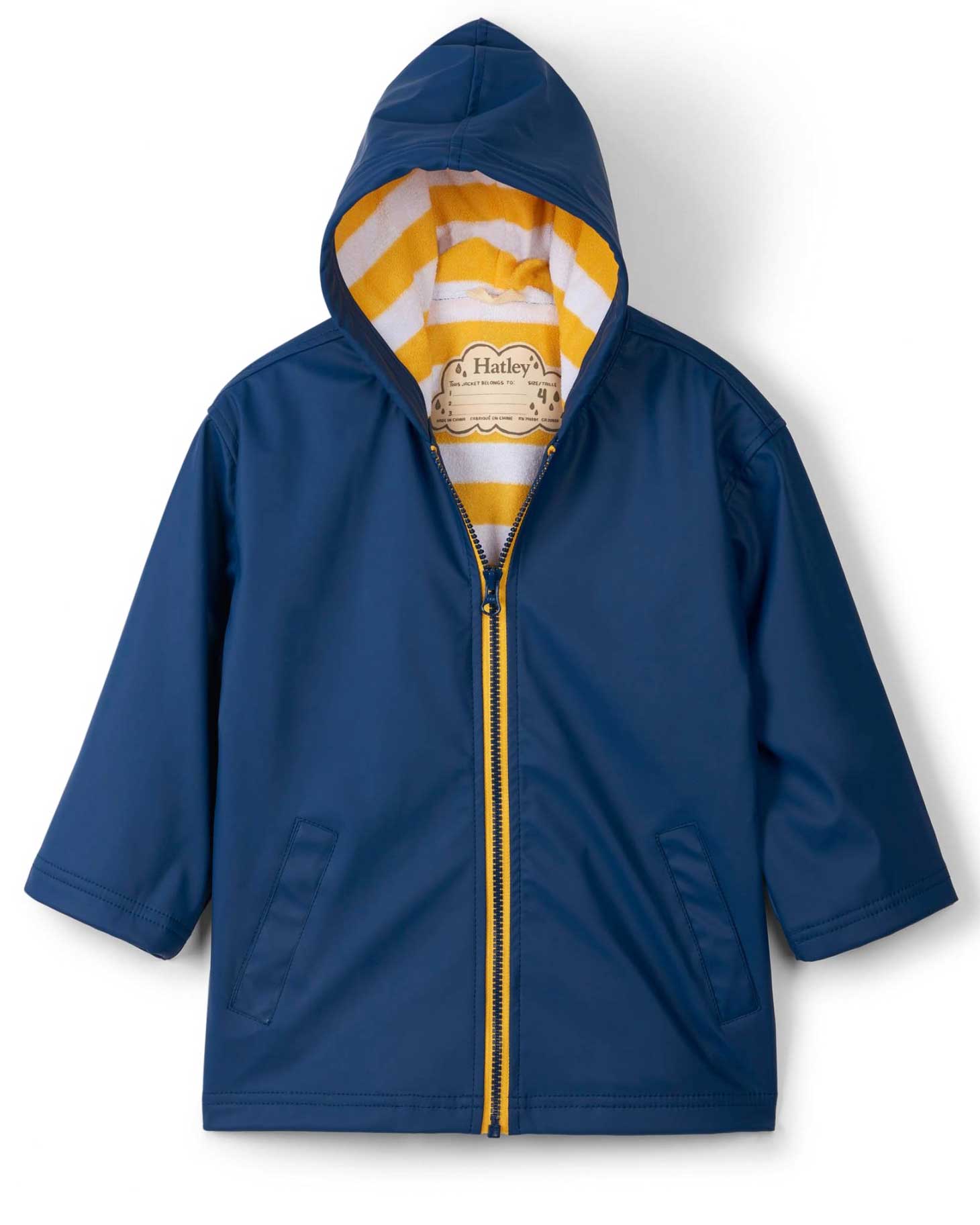 Navy With Yellow Zip Up Splash Jacket