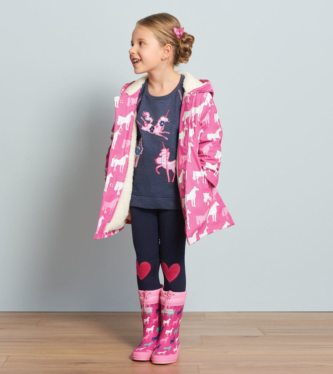 Horse Silhouettes Sherpa Lined Colour Changing Splash Jacket 4 | Wellies Online