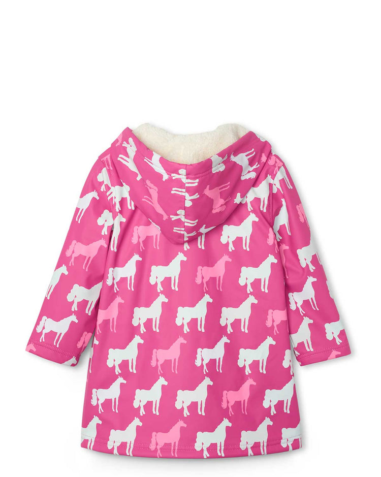 Horse Silhouettes Sherpa Lined Colour Changing Splash Jacket 3 | Wellies Online