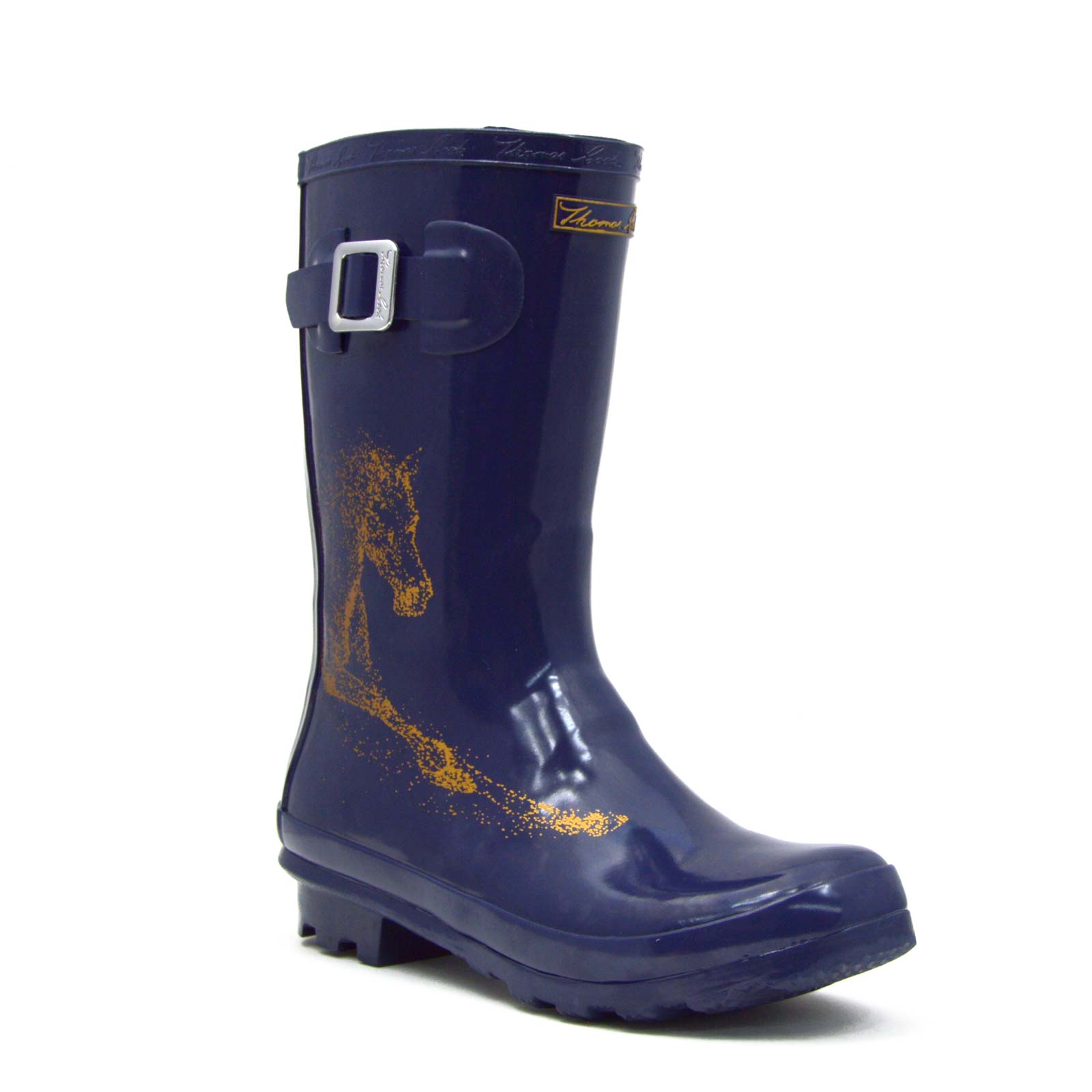 Launceston Navy Horse Gumboots 5 | Wellies Online