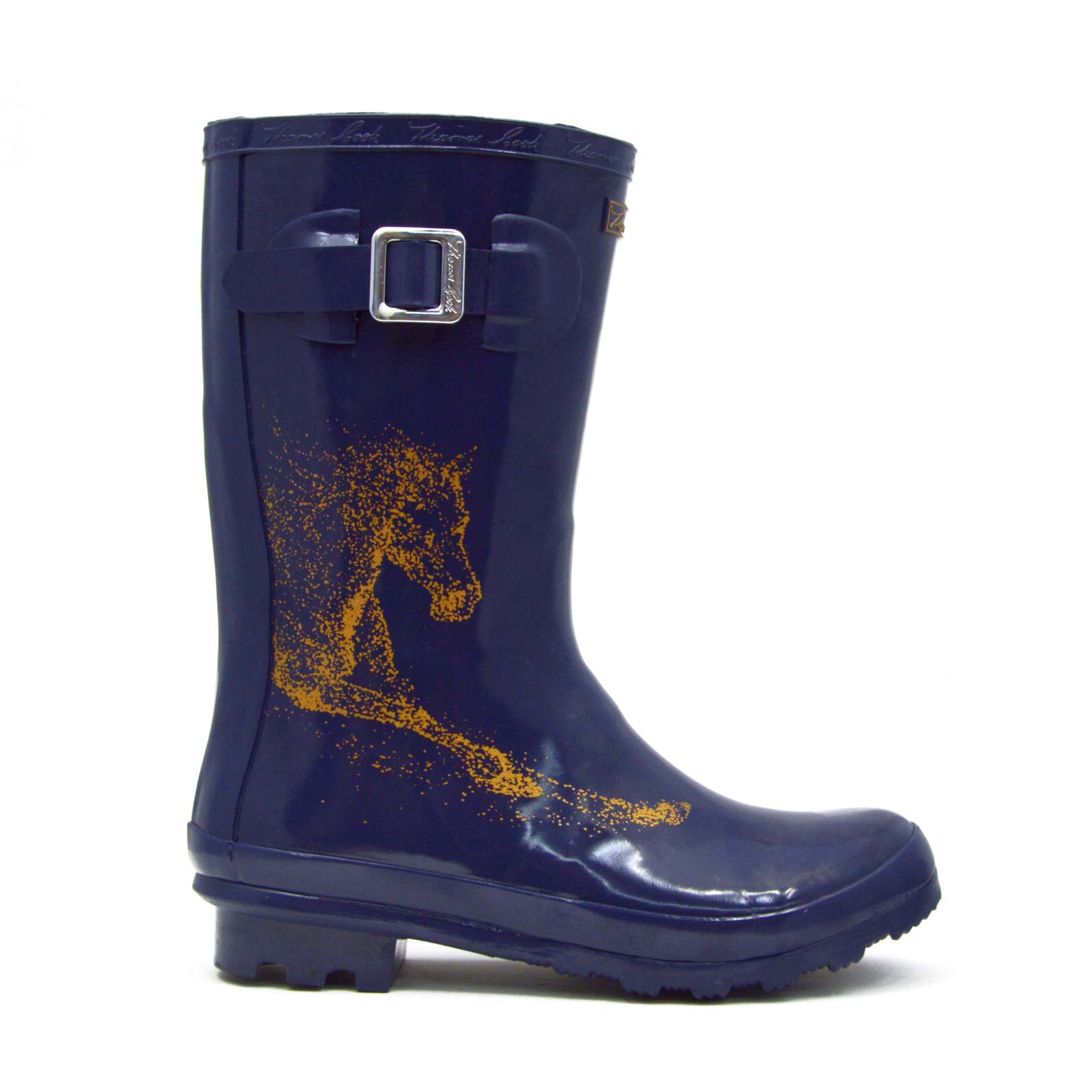 Launceston Navy Horse Gumboots 2 | Wellies Online
