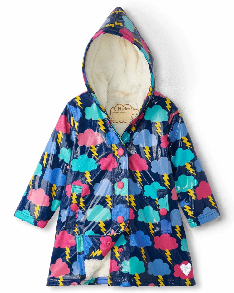 Lightning Clouds Sherpa Lined Colour Changing Splash Jacket 2 | Wellies Online