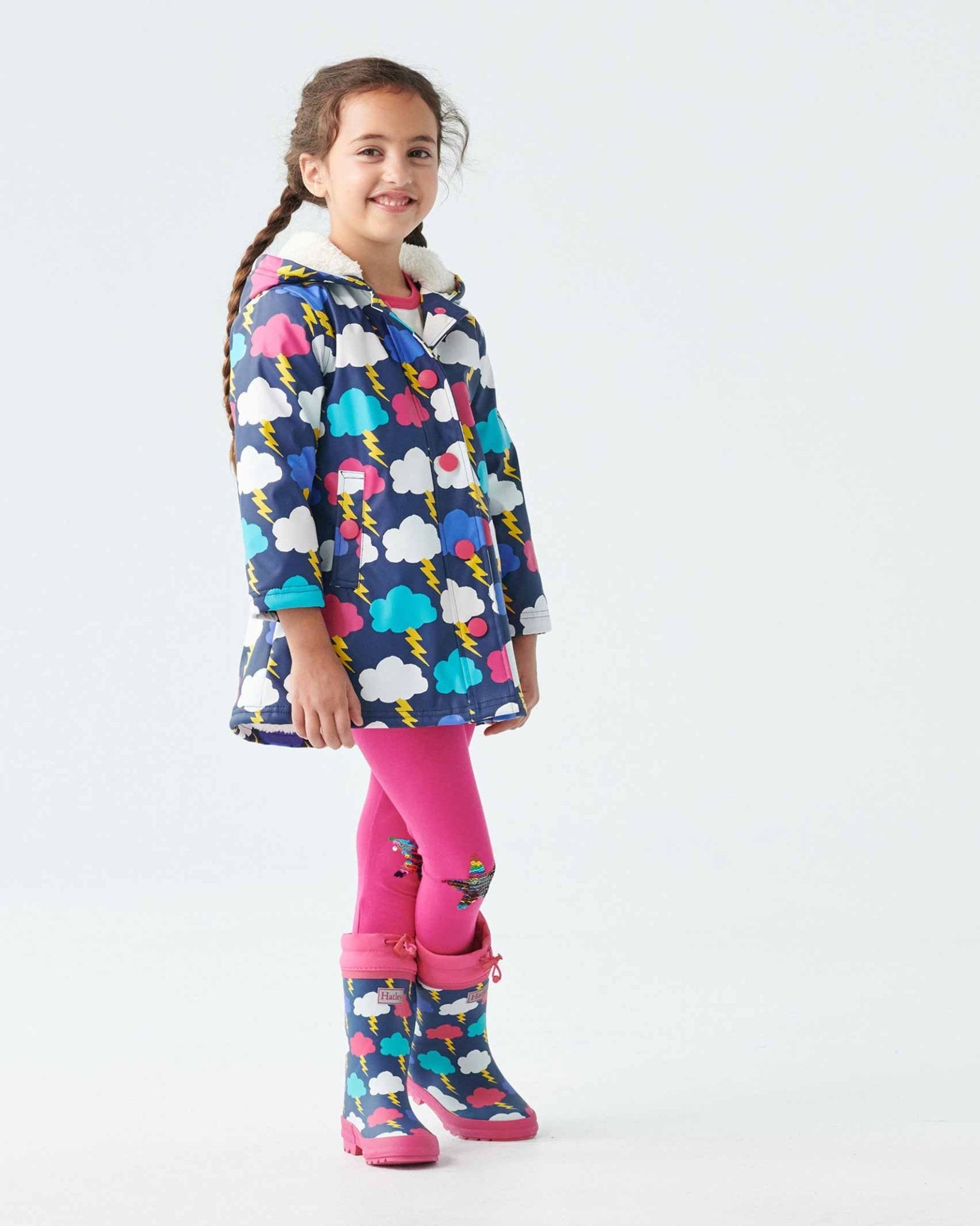 Lightning Clouds Sherpa Lined Colour Changing Splash Jacket 3 | Wellies Online