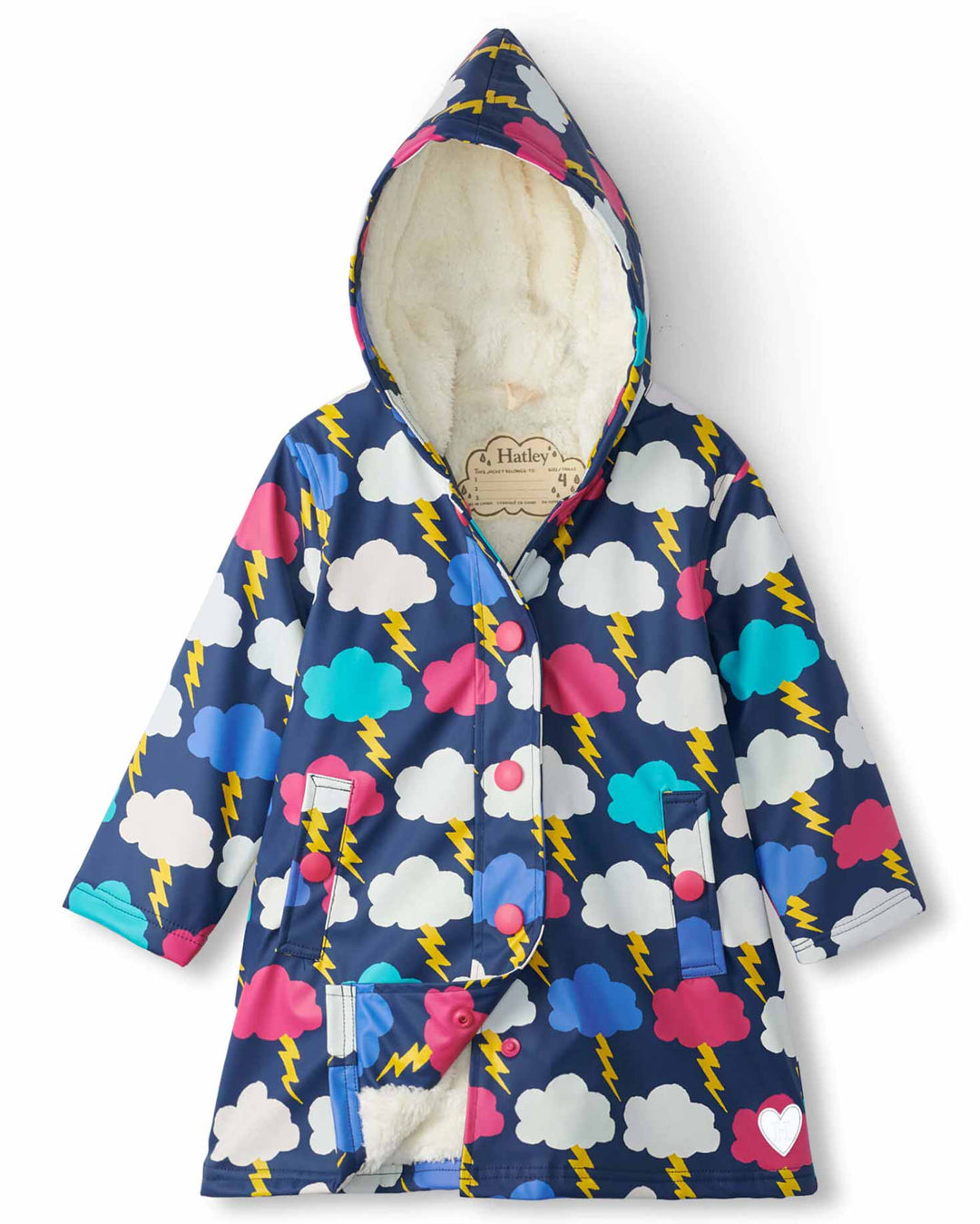Lightning Clouds Sherpa Lined Colour Changing Splash Jacket 1 | Wellies Online