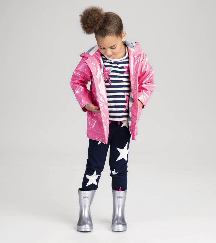 Metallic Stars Raincoat 2 | Wellies Online