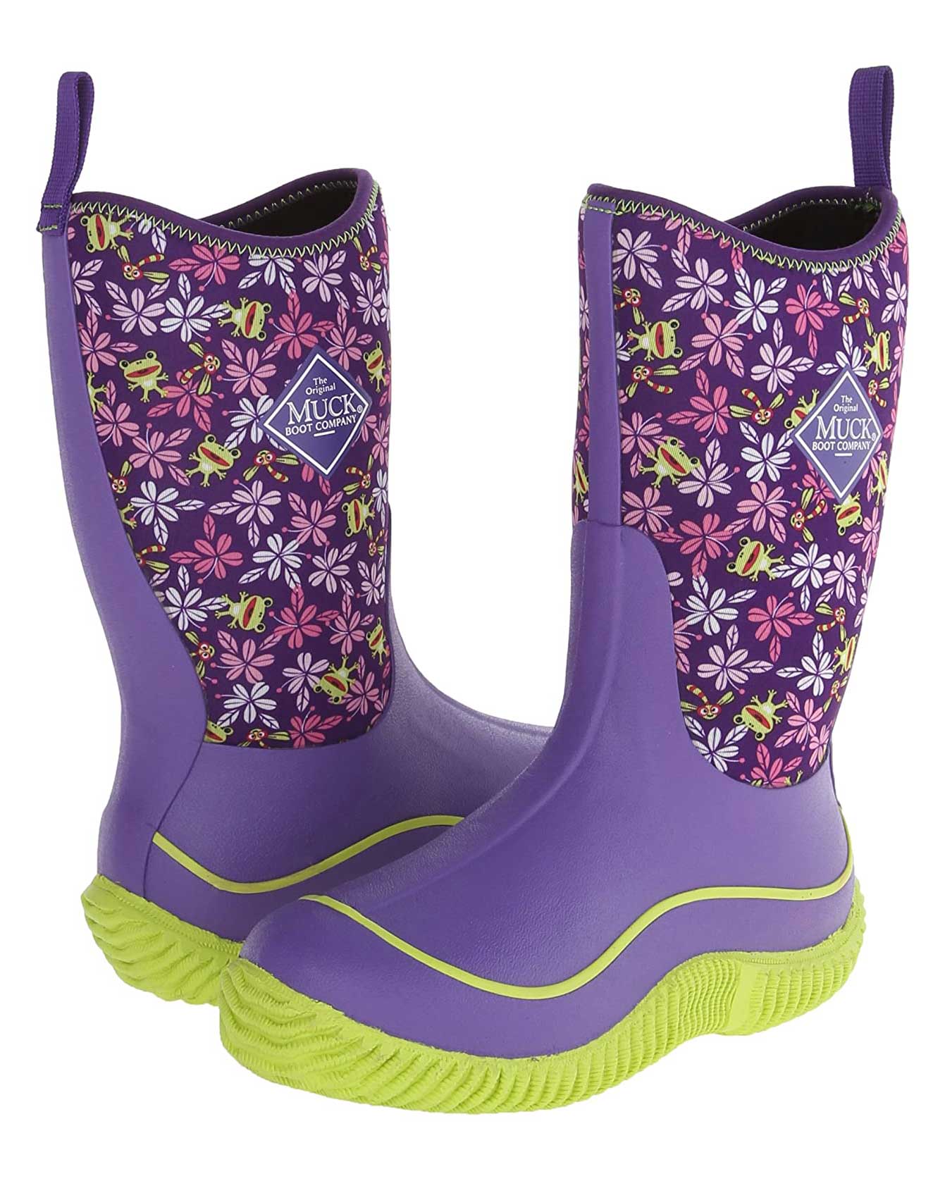 Kids Hale Purple Frogs Gumboots